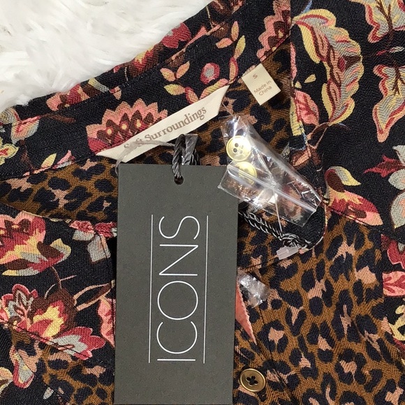 Soft Surroundings mixed pattern button tunic blouse S NWT - Picture 8 of 11